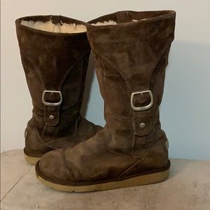 MUST GO!! Size 9 Zip up and buckle tall Brown UGGS